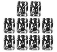 ANKROYU 10pcs Metal Paracord Knife Lanyard Beads 6mm Hole Buddha Devil Double Sided Pattern for Bracelet Making Keychain Torch Lanyard Alloy Jewelry Making DIY Craft Accessories