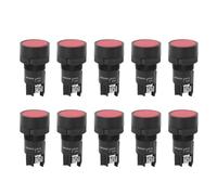 ANKROYU 10PCs XB2 Plastic Flat Head Reset Control Button Switch 22mm Industrial Push Button with Screw Type Connection for Electrical Panel Circuit Control Durable and Reliable (Red EA142)