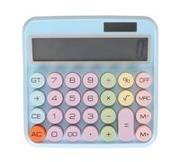 ANKROYU 12 Digit Mechanical Keyboard Calculator Colorful Electronic Desktop Calculator with Large LCD Screen for Home Office ABS Retro Round Key Design (Sky Blue)