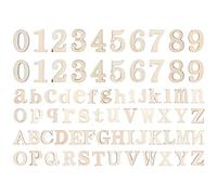 ANKROYU 124Pcs Wooden Alphabet Letters Numbers DIY Craft Decor Educational Learning Tool for Classroom Home Decoration Boxwood Smooth Lightweight