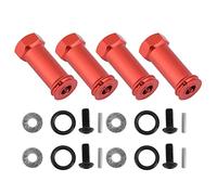 ANKROYU 12mm Wheel Hex Hub Adapter Extension Combiner Lightweight Durable Aluminum Alloy Upgrade for Slash 4X4 1/10 Truck Red Gold Titanium Silver 25mm 30mm (12MM*30MM SLA010R Red)