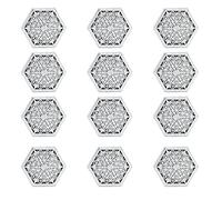 ANKROYU 12PCS Elegant Hollow Plastic Candy Boxes Wedding Favor Containers Premium Treat Gift Boxes for Bridal Showers Parties Special Events Rose Gold Silver Champagne Colors 3cm H (Silver hexagon)