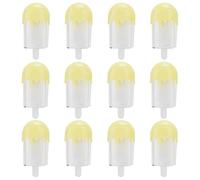 ANKROYU 12Pcs Ice Cream Shaped Candy Boxes Plastic Treat Containers Clear Candy Storage Gift Boxes For Wedding Favors Birthday Party Supplies Baby Shower Decorations (Yellow)