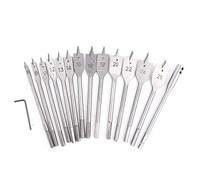 ANKROYU 15pcs Hex Shank Spade Drill Bits Carbon Steel Flat Wood Drill Bit Set 6mm to 25mm for Professional Woodworking Power Tools and DIY Projects