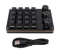 ANKROYU 16 Key 3 Knob Programmable Mechanical Keypad Hot Swappable Blue Switch Custom Macro Keyboard with USB Wired Connection for Gaming Office and Creative Work