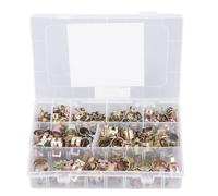 ANKROYU 160Pcs Spring Hose Clamp Assortment 8 Sizes 6-17mm Adjustable Fuel Line Clamps Spring Band Clip Fastener Set for Automotive Pipes Hoses Zinc Coated Steel Durable Fixing Sol