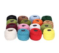 ANKROYU 16Pcs Crochet Thread Premium Cotton Yarn Set Vibrant Colors High Luster Embroidery Floss for DIY Crafts Knitting Crocheting Scarves Blankets Hats 16 Assorted Colors 45 Mete
