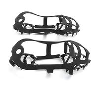 ANKROYU 18 Teeth Heavy Duty Crampons for Shoes and Boots Non Slip Ice Cleats with Strong Grip Traction for Mountaineering Hiking Snowy Icy Conditions Black Size L 43 47