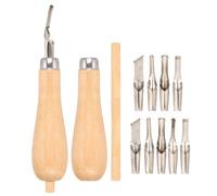 ANKROYU 2 Sets Lino Cutting Tools, Linoleum Cutter for Lino Printing Linocut Printmaking and Stamp, Lino Carving Tools Include Linoleum Cutter Handles V-Type U-Type Detail Cutter