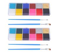 ANKROYU 2 Sets Professional Face Painting Kit, 12 Color Professional Face Paint Set, Water Based Body Face Paint, Face Body Paint Oil Palette for Costume Makeup