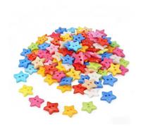 ANKROYU 200PCS Colorful Star Buttons for Sewing， Plastic Decorative Buttons with 2 Holes， Mixed Color Small Craft Buttons for DIY， Clothing， Cardigans， Scrapbooking