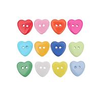 ANKROYU 200PCS Sewing Buttons, 15mm Mixed Buttons Heart Shaped, Resin Button Sewing Craft Buttons for Sewing Knitting Arts Crafts