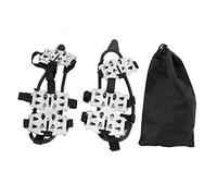 ANKROYU 24 Teeth Heavy Duty Climbing Crampons Antiskid Snow Ice Cleats for Mountaineering Hiking Skiing Trekking Rubber Stainless Steel Shoe Covers Size M L with Storage Bag (M) (L) (M)