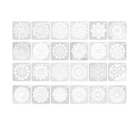 ANKROYU 24PCS Mandala Stencils Reusable Flower Painting Templates for DIY Wall Art Furniture Decor Stone Wood Craft Projects PET Material 24 Sheets