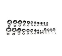 ANKROYU 25 in 1 Set Universal Rock Casting Fishing Rod Guides Line Rings Top Tips Stainless Steel Ceramic Durable Fishing Accessory for Rock Casting Anglers