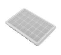 ANKROYU 28Grids DIY Silicone Ice Tray Freeze Pudding Mold Chocolate Baking with Lid Reusable Safe for Home Bar Hotel Kitchen Green Blue Gray (Snow ash)