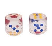 ANKROYU 2Pcs Jumbo 3.5cm Transparent 6 Sided Dice with Bold Color Dots Premium Plastic Dice Set for Board Games Family and Classroom Math Activities Durable Dice Kit