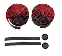ANKROYU 2Pcs Premium Anti Skid Handlebar Tapes Soft Cushioned Breathable Bike Handle Bar Wrap Durable Comfort Grip for Mountain Road Cycling Black Red 2.1m Length (Red)