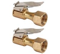 ANKROYU 2PCS Premium Brass Air Chuck with Locking Clip Heavy Duty Tire Inflator Nozzle Adapter for Universal Tire Pumps and Pressure Gauges