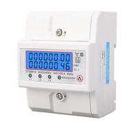 ANKROYU 3 Phase DIN Rail Energy Meter 4 Wire Backlit LCD Display High Precision Electricity Usage Monitor for Home Industrial Solar Power Systems PC Flame Retardant
