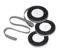 ANKROYU 3 Roll Check Satin Ribbon Christmas Wedding Gift Wrapping Cake Decoration 1cm Width 25Yard Per Roll Versatile Craft Ribbon for DIY Projects and Party Decorations