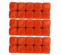 ANKROYU 30PCS 16MM Dice Set Plastic Rounded 6 Sided Dice Cubes for DIY Games Math Teaching Classroom Activities Durable Smooth Surface Educational Tools Party Fun Craft Projects (Orange)
