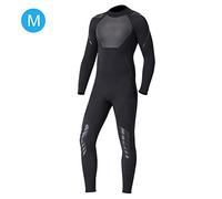 ANKROYU 3mm Neoprene Diving Wetsuit Long Sleeve One Piece Premium Elastic Comfortable Warm UV Protection for Men Women Diving Swimming Surfing Fishing Water Sports Black (M)