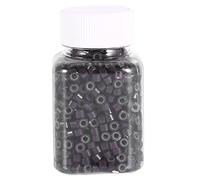 ANKROYU 3x5mm Bottle Hair Extension Rings, Silicone Lined Micro Rings, Hair Extension Tools, Silicone Extension Beads, for Human Hair Extension(1000Pcs-Brown)