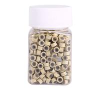 ANKROYU 3x5mm Bottle Hair Extension Rings, Silicone Lined Micro Rings, Hair Extension Tools, Silicone Extension Beads, for Human Hair Extension(500Pcs-Beige)