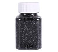 ANKROYU 3x5mm Bottle Hair Extension Rings, Silicone Lined Micro Rings, Hair Extension Tools, Silicone Extension Beads, for Human Hair Extension(1000Pcs-Black)