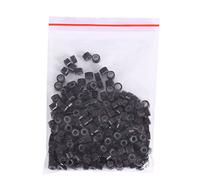 ANKROYU 3x5mm Bottle Hair Extension Rings, Silicone Lined Micro Rings, Hair Extension Tools, Silicone Extension Beads, for Human Hair Extension(200Pcs-Brown)