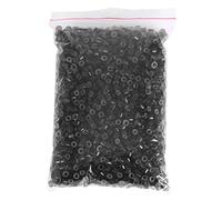 ANKROYU 3x5mm Bottle Hair Extension Rings, Silicone Lined Micro Rings, Hair Extension Tools, Silicone Extension Beads, for Human Hair Extension(2000Pcs-Black)
