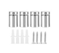 ANKROYU 4 Piece Stainless Steel Advertising Sign Fixing Screws, Hollow Glass Standoff Pins with Tapping Screws for Glass Signage, Mirrors, Shop Displays