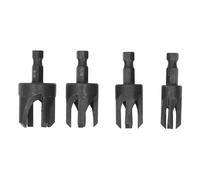 ANKROYU 4 Piece Wood Plug Drill Bit Set Carbon Steel Hex Shank Claw Type Wood Plug Kit for Professional Woodworking Projects in 1/4 3/8 1/2 and 5/8 Inch Sizes