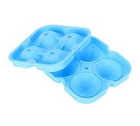 ANKROYU 4Grid Ice Mold Reusable Diamond Shape Ice Cubes Maker Tray Silicone Kitchen Supplies for Home Office Bar (Black) (Blue)