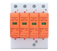 ANKROYU 4P DIN Rail Mount Protective Device with Visible Indicator AC 420V High Voltage Protector for Home Office Electrical Safety PC Flame Retardant Shell (Imax：60kA)