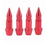 ANKROYU 4Pcs Aluminum Alloy Spike Wheel Tire Valve Stem Caps Durable Car Truck Air Dust Covers Heat Cold Easy Screw On Installation Multiple Color Options (Red)