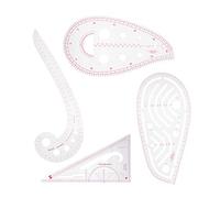 ANKROYU 4Pcs Curve Ruler, Sewing Ruler Tailor Set, Multi Purpose Measuring Scale, Plastic Curve Shaped Grading Rulers for Dressmaking Pattern Design
