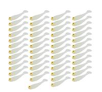 ANKROYU 50 PCS Fishing Lures, Soft Silicone Paddle Tail Swim Bait, Slow Sinking Bass Trout Lures, Injured Bait Fish Motion Design with Eyes for Freshwater Saltwater (Luminous Color)