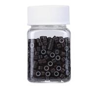 ANKROYU 500pcs Aluminium Silicone Hair Beads Micro Rings Premium Hair Extension Tubes For Professional Hair Braiding And Extensions 5 Colors Safe Durable Hair Accessories (Dark brown #3)
