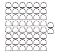 ANKROYU 50pcs D Rings Heavy Duty Metal Craft Rings for Bags Clothes Pet Collars DIY Adjusters Strong Durable Iron Hardware Accessories 15mmx16mm (Silver)