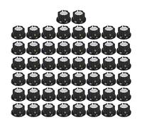 ANKROYU 50Pcs Potentiometer Knobs Plastic Brass Control Knobs 20mm BEMA02 Replacement Parts for RV24YN 20S WTH118 2W 20S Potentiometers Electronic Projects