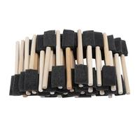ANKROYU 50Pcs Professional Foam Brush Set Black Sponge Wood Handle Paint Brushes for Artists Students DIY Craft Painting Watercolor Acrylic Art Projects Durable Tools