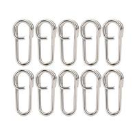 ANKROYU 50PCS Stainless Steel Fishing Clips Heavy Duty Oval Snaps Secure Connectors Interlock Accessories for Saltwater Freshwater Fishing Tackle Gear (Large Diameter: 33mm/1.29in)