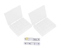 ANKROYU 50pcs Transparent Plastic Sewing Machine Bobbins Spools with Measuring Tape and Storage Box for Home Dressmaking Crafting and Quilting