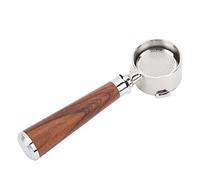 ANKROYU 51mm Bottomless Portafilter Stainless Steel Professional Coffee Extraction Tool with Wood Handle for EC0680 EC0685 Italian Coffee Machines (Type A Red Acid Branch)