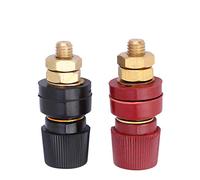 ANKROYU 555 Type Brass Binding Post Terminal Block M8 Thread High Current 200A 0V380V Durable Insulated for Electrical Wiring Automotive Industrial Use 2 Pieces