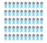 ANKROYU 58MM Toothbrush Holder Hook Badge Making Supplies Set DIY Personalized Decorative Hooks for Bathroom Kitchen Wall Mounted Storage Plastic 50 Pieces (Blue)