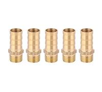 ANKROYU 5PCS G1/4 Male Thread Brass Barb Connector HIGH Pressure HIGH Temperature Resistant Pipe Fitting Joint for Gas Liquid Plumbing System (12mm)