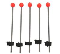 ANKROYU 5PCS Mini Winter Ice Fishing Rod Top Tip Portable Outdoor Fishing Rod Red Ball Spring Tips Durable Stainless Steel EVA Material for Ice Fishing Rivers Lakes Ponds (S)